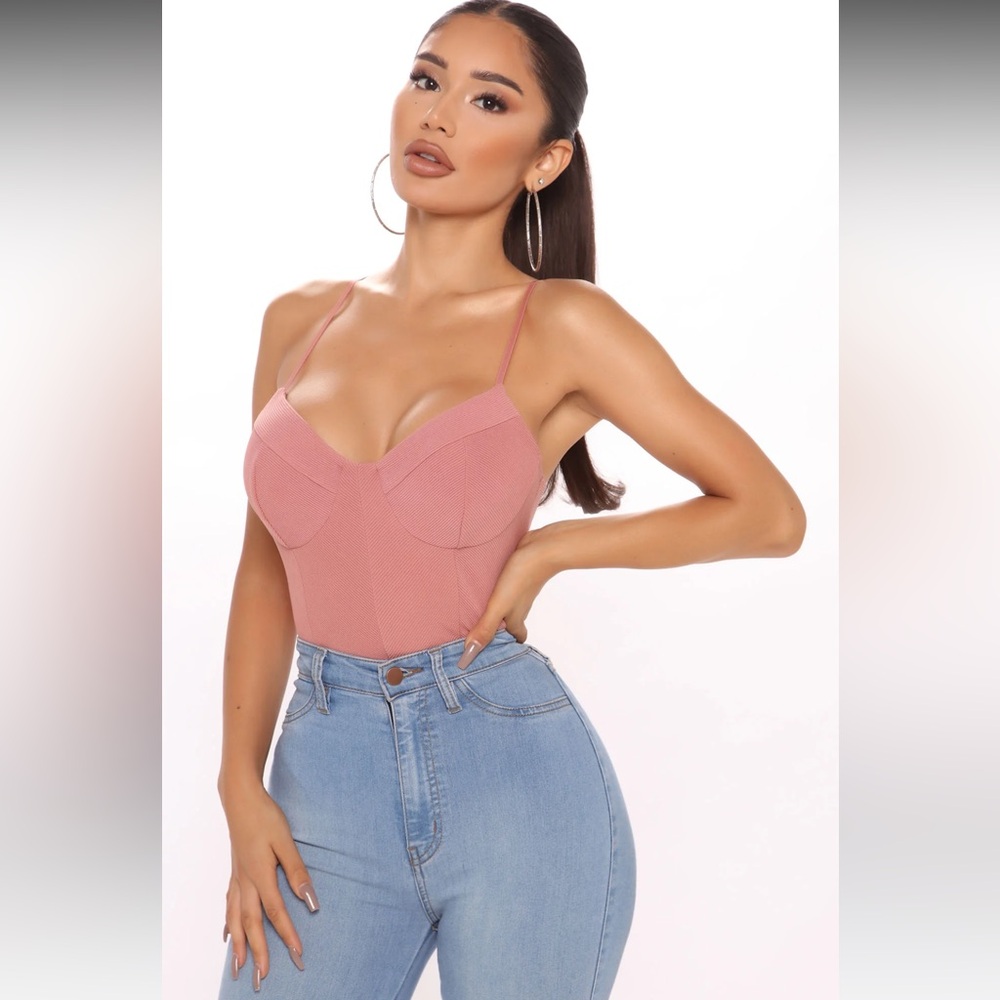 Fashion Nova blush pink bodysuit size M